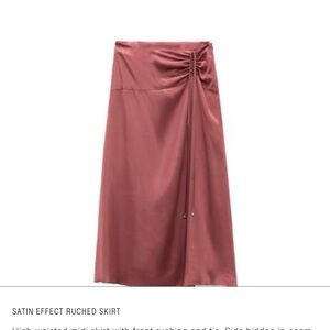 Zara Satin Effect Midi Skirt - Mauve